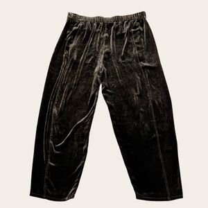 EILEEN FISHER Velvet Lantern Tapered Ankle Pants Wren Chocolate Brown NWT $288